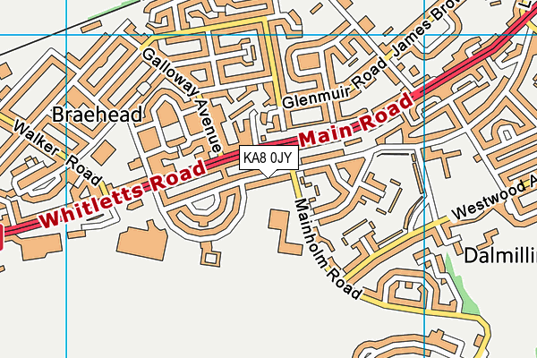 KA8 0JY map - OS VectorMap District (Ordnance Survey) KA8 0JY map - OS VectorMap District (Ordnance Survey)