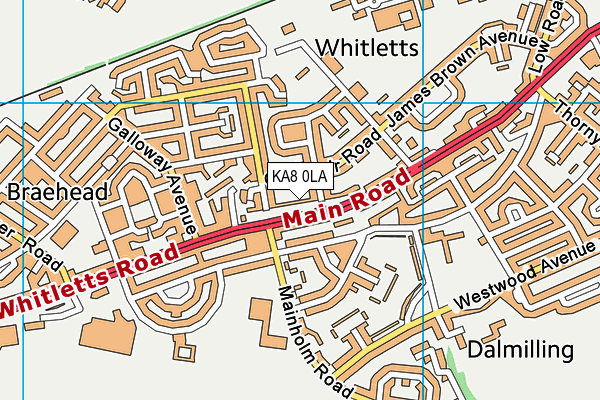 KA8 0LA map - OS VectorMap District (Ordnance Survey) KA8 0LA map - OS VectorMap District (Ordnance Survey)