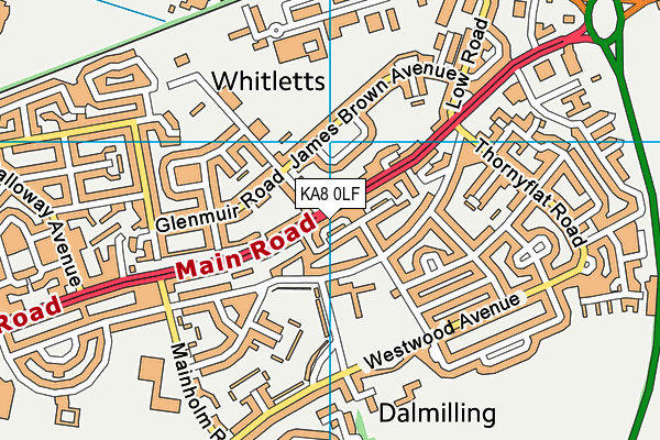 KA8 0LF map - OS VectorMap District (Ordnance Survey) KA8 0LF map - OS VectorMap District (Ordnance Survey)