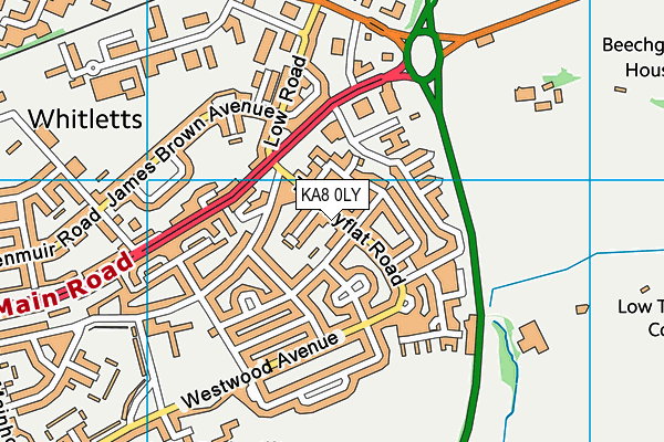 KA8 0LY map - OS VectorMap District (Ordnance Survey) KA8 0LY map - OS VectorMap District (Ordnance Survey)
