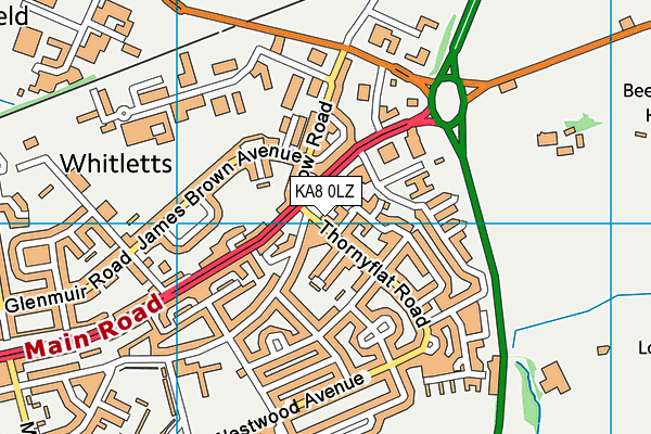 KA8 0LZ map - OS VectorMap District (Ordnance Survey) KA8 0LZ map - OS VectorMap District (Ordnance Survey)