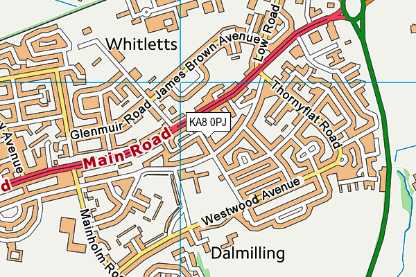 KA8 0PJ map - OS VectorMap District (Ordnance Survey) KA8 0PJ map - OS VectorMap District (Ordnance Survey)