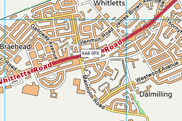 KA8 0PX map - OS VectorMap District (Ordnance Survey) KA8 0PX map - OS VectorMap District (Ordnance Survey)