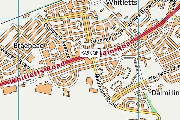 KA8 0QF map - OS VectorMap District (Ordnance Survey) KA8 0QF map - OS VectorMap District (Ordnance Survey)