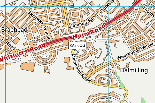 KA8 0QG map - OS VectorMap District (Ordnance Survey) KA8 0QG map - OS VectorMap District (Ordnance Survey)