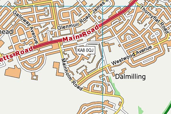 KA8 0QJ map - OS VectorMap District (Ordnance Survey) KA8 0QJ map - OS VectorMap District (Ordnance Survey)