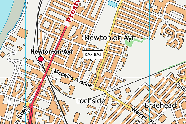KA8 9AJ map - OS VectorMap District (Ordnance Survey) KA8 9AJ map - OS VectorMap District (Ordnance Survey)
