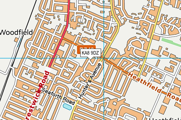 KA8 9DZ map - OS VectorMap District (Ordnance Survey) KA8 9DZ map - OS VectorMap District (Ordnance Survey)