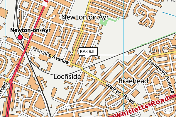 KA8 9JL map - OS VectorMap District (Ordnance Survey)