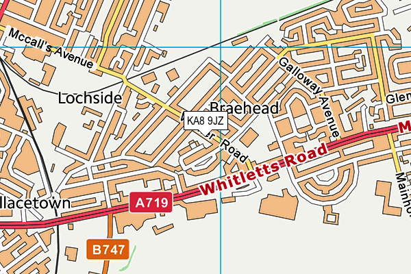 KA8 9JZ map - OS VectorMap District (Ordnance Survey) KA8 9JZ map - OS VectorMap District (Ordnance Survey)