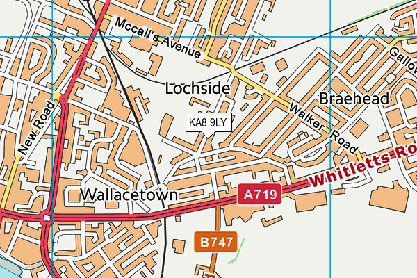 KA8 9LY map - OS VectorMap District (Ordnance Survey) KA8 9LY map - OS VectorMap District (Ordnance Survey)