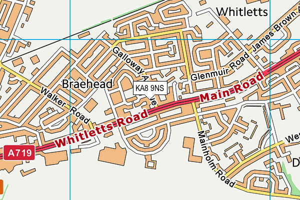 KA8 9NS map - OS VectorMap District (Ordnance Survey) KA8 9NS map - OS VectorMap District (Ordnance Survey)