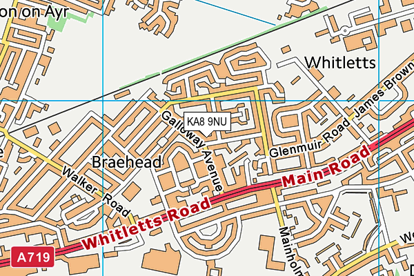 KA8 9NU map - OS VectorMap District (Ordnance Survey)