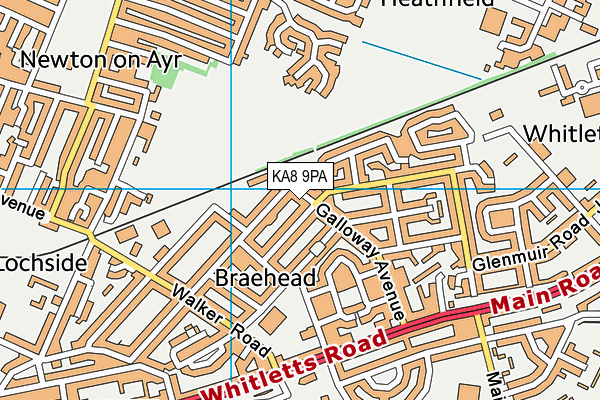 KA8 9PA map - OS VectorMap District (Ordnance Survey) KA8 9PA map - OS VectorMap District (Ordnance Survey)