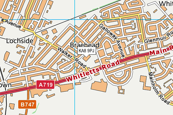 KA8 9PJ map - OS VectorMap District (Ordnance Survey) KA8 9PJ map - OS VectorMap District (Ordnance Survey)