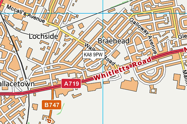 KA8 9PW map - OS VectorMap District (Ordnance Survey)