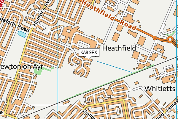 KA8 9PX map - OS VectorMap District (Ordnance Survey)