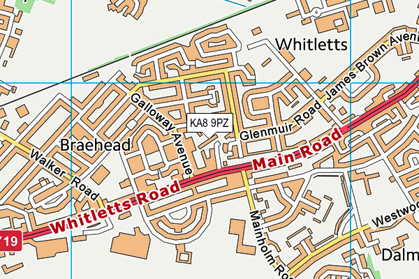 KA8 9PZ map - OS VectorMap District (Ordnance Survey) KA8 9PZ map - OS VectorMap District (Ordnance Survey)