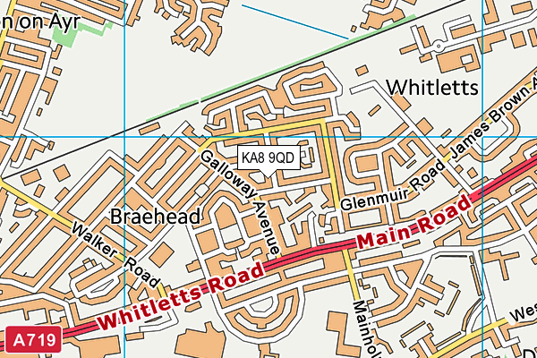 KA8 9QD map - OS VectorMap District (Ordnance Survey)
