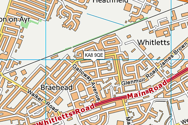 KA8 9QE map - OS VectorMap District (Ordnance Survey) KA8 9QE map - OS VectorMap District (Ordnance Survey)