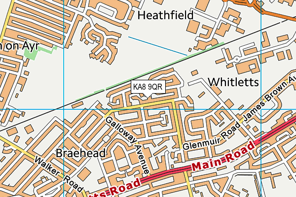 KA8 9QR map - OS VectorMap District (Ordnance Survey) KA8 9QR map - OS VectorMap District (Ordnance Survey)