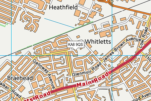 KA8 9QS map - OS VectorMap District (Ordnance Survey) KA8 9QS map - OS VectorMap District (Ordnance Survey)