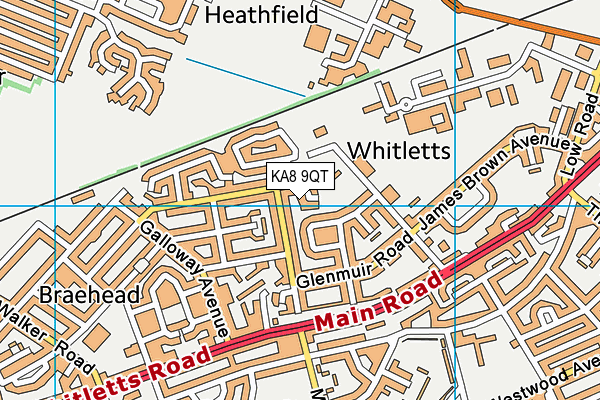 KA8 9QT map - OS VectorMap District (Ordnance Survey)