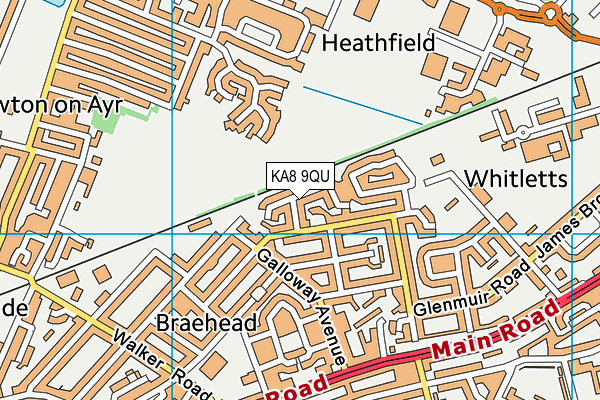 KA8 9QU map - OS VectorMap District (Ordnance Survey) KA8 9QU map - OS VectorMap District (Ordnance Survey)