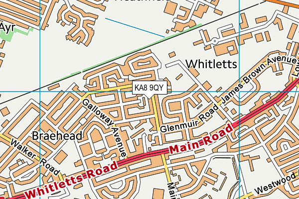 KA8 9QY map - OS VectorMap District (Ordnance Survey) KA8 9QY map - OS VectorMap District (Ordnance Survey)