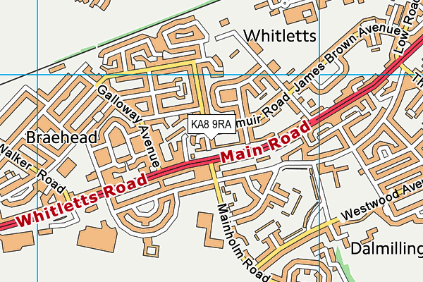 KA8 9RA map - OS VectorMap District (Ordnance Survey)