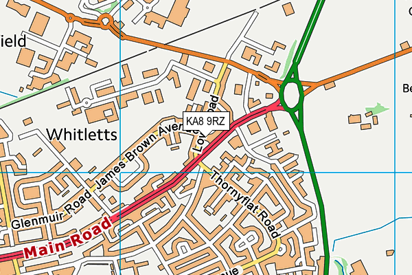 KA8 9RZ map - OS VectorMap District (Ordnance Survey) KA8 9RZ map - OS VectorMap District (Ordnance Survey)