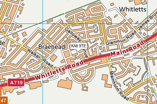 KA8 9TE map - OS VectorMap District (Ordnance Survey) KA8 9TE map - OS VectorMap District (Ordnance Survey)