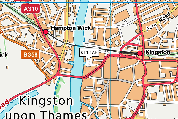 KT1 1AF map - OS VectorMap District (Ordnance Survey) KT1 1AF map - OS VectorMap District (Ordnance Survey)