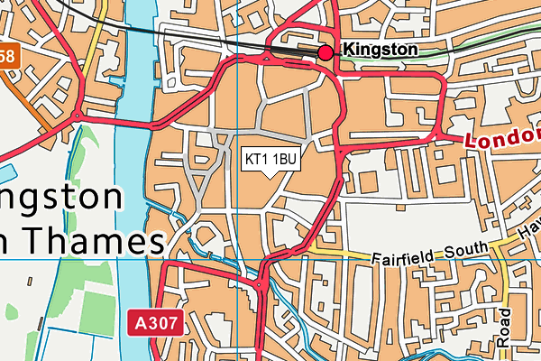 KT1 1BU map - OS VectorMap District (Ordnance Survey) KT1 1BU map - OS VectorMap District (Ordnance Survey)
