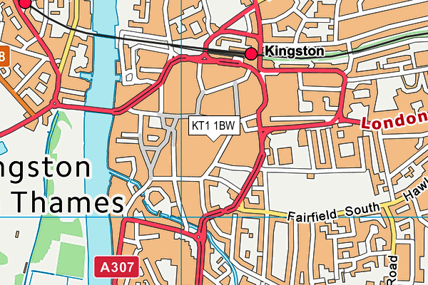 KT1 1BW map - OS VectorMap District (Ordnance Survey) KT1 1BW map - OS VectorMap District (Ordnance Survey)