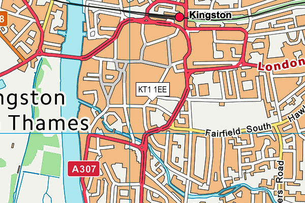 KT1 1EE map - OS VectorMap District (Ordnance Survey) KT1 1EE map - OS VectorMap District (Ordnance Survey)