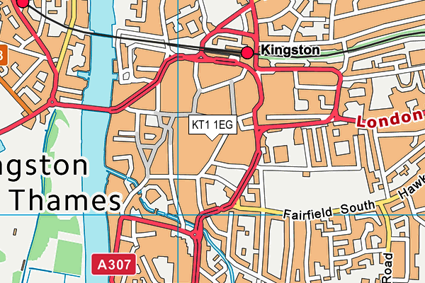 KT1 1EG map - OS VectorMap District (Ordnance Survey) KT1 1EG map - OS VectorMap District (Ordnance Survey)