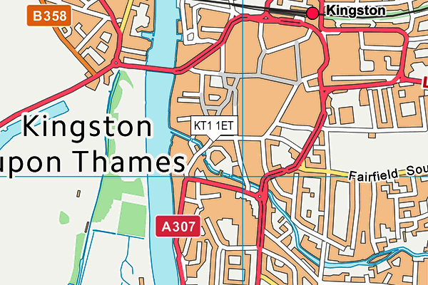 KT1 1ET map - OS VectorMap District (Ordnance Survey) KT1 1ET map - OS VectorMap District (Ordnance Survey)