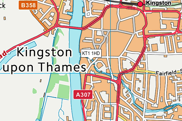 KT1 1HD map - OS VectorMap District (Ordnance Survey) KT1 1HD map - OS VectorMap District (Ordnance Survey)