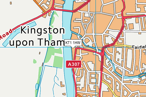 KT1 1HW map - OS VectorMap District (Ordnance Survey) KT1 1HW map - OS VectorMap District (Ordnance Survey)