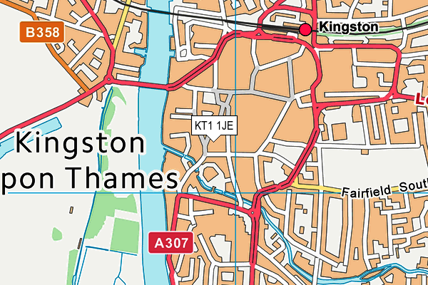 KT1 1JE map - OS VectorMap District (Ordnance Survey) KT1 1JE map - OS VectorMap District (Ordnance Survey)