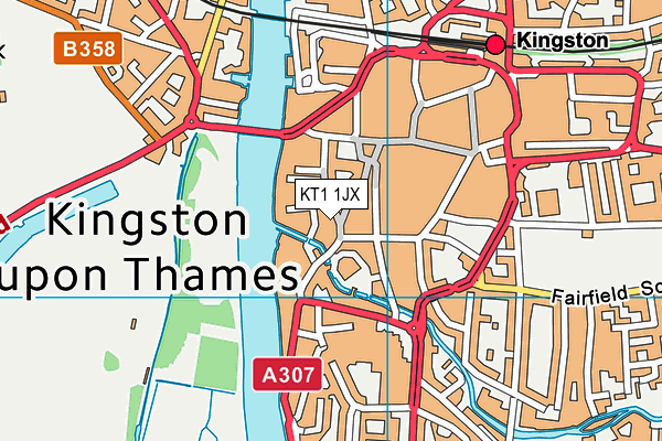 KT1 1JX map - OS VectorMap District (Ordnance Survey) KT1 1JX map - OS VectorMap District (Ordnance Survey)