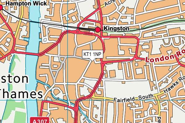 KT1 1NP map - OS VectorMap District (Ordnance Survey) KT1 1NP map - OS VectorMap District (Ordnance Survey)