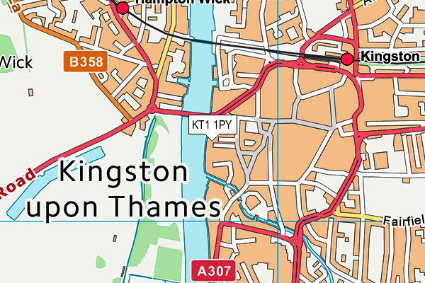 KT1 1PY map - OS VectorMap District (Ordnance Survey) KT1 1PY map - OS VectorMap District (Ordnance Survey)