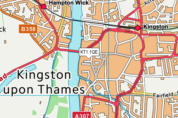 KT1 1QE map - OS VectorMap District (Ordnance Survey) KT1 1QE map - OS VectorMap District (Ordnance Survey)