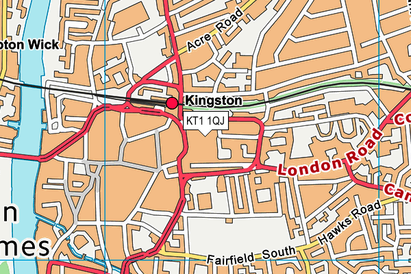 KT1 1QJ map - OS VectorMap District (Ordnance Survey) KT1 1QJ map - OS VectorMap District (Ordnance Survey)