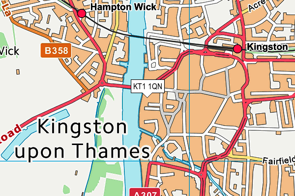 KT1 1QN map - OS VectorMap District (Ordnance Survey) KT1 1QN map - OS VectorMap District (Ordnance Survey)