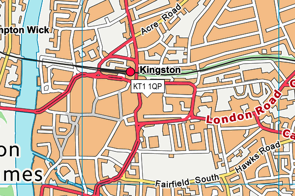 KT1 1QP map - OS VectorMap District (Ordnance Survey) KT1 1QP map - OS VectorMap District (Ordnance Survey)
