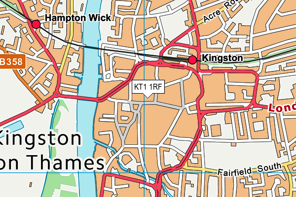 KT1 1RF map - OS VectorMap District (Ordnance Survey) KT1 1RF map - OS VectorMap District (Ordnance Survey)