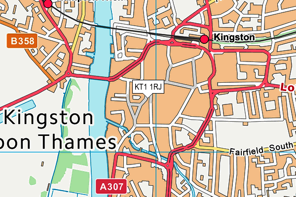 KT1 1RJ map - OS VectorMap District (Ordnance Survey) KT1 1RJ map - OS VectorMap District (Ordnance Survey)
